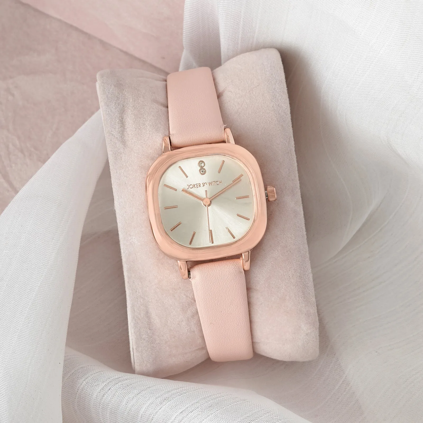 Cinque Rosegold Pink PU Strap Watch