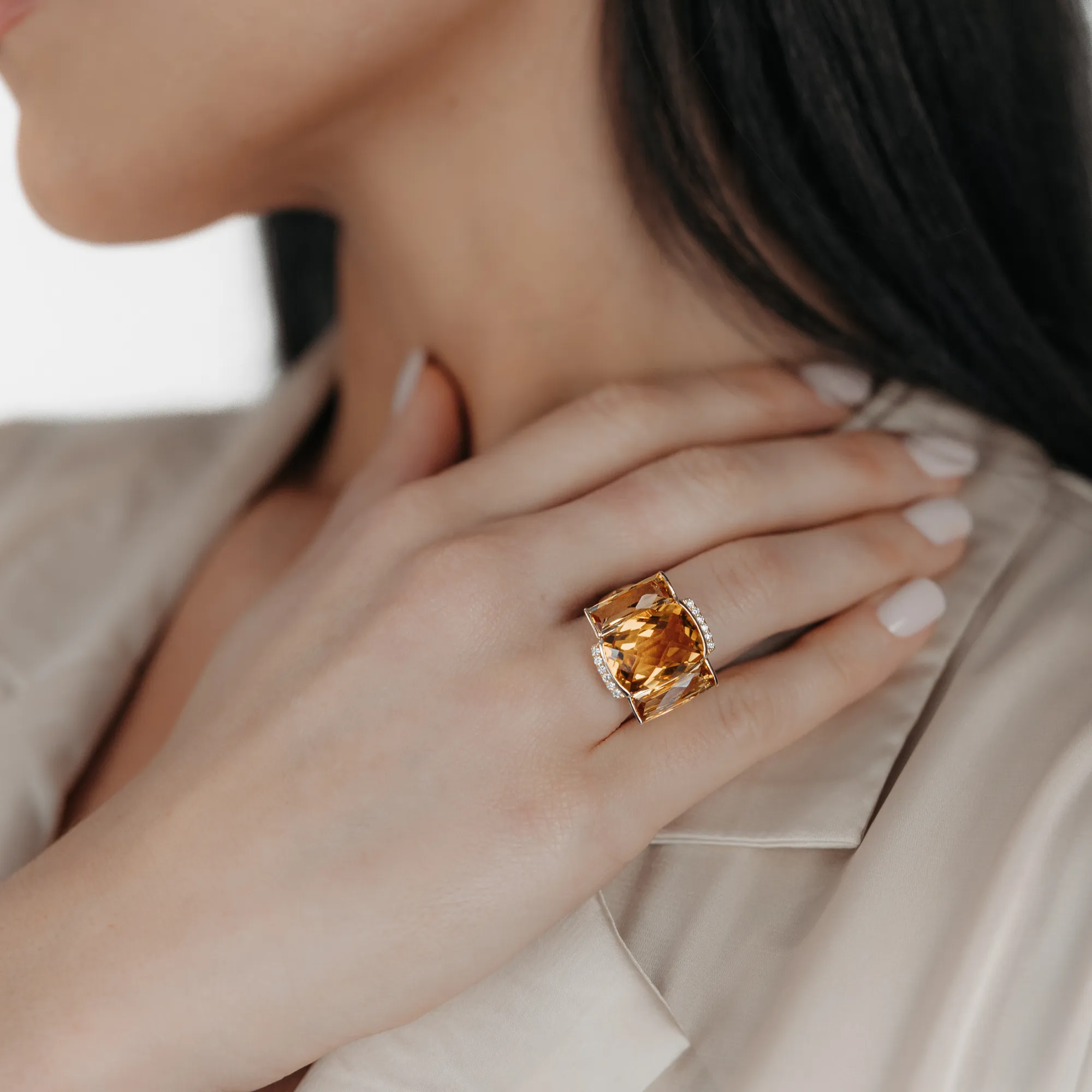 Citrine Briolette Collection Ring