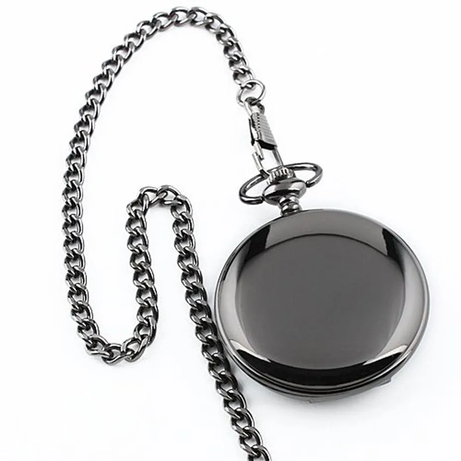 Classic Black Pocket Watch With Engraved Message to Grandson