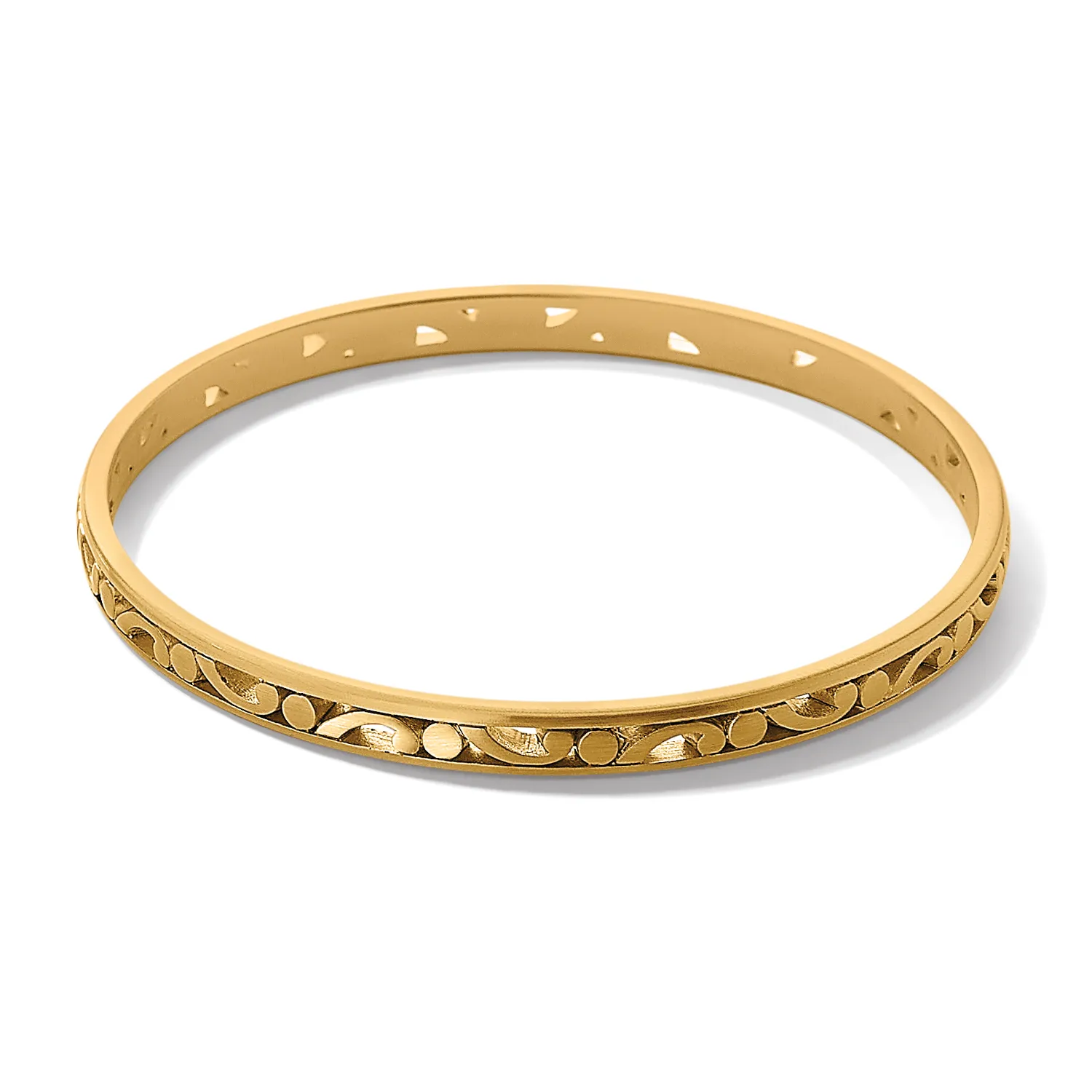 Contempo Slim Bangle Bracelet in Gold  by Brighton