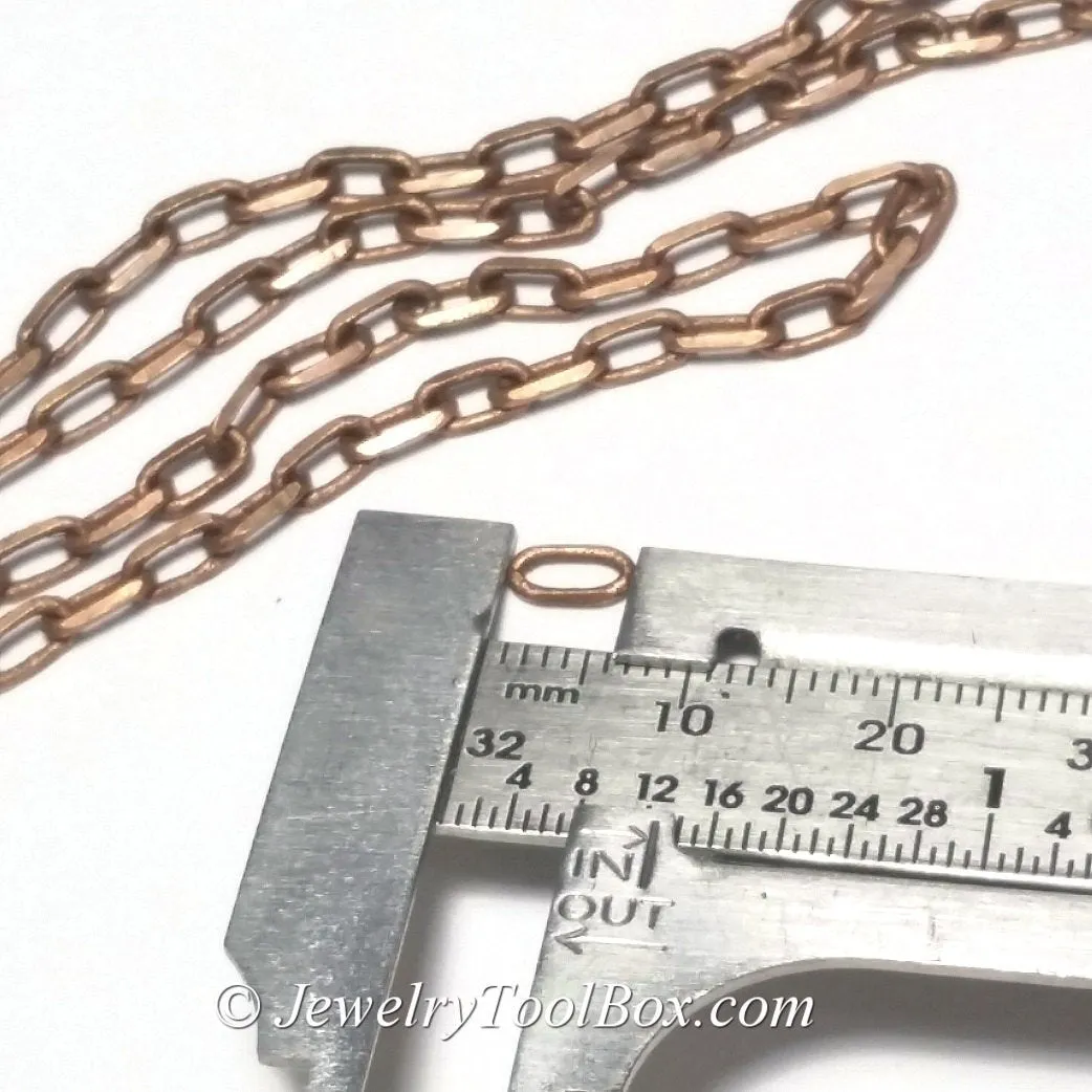 Copper Rolo Chain, Antique Copper Chain, Brass, Soldered, 6x3mm, 1mm thick, 18 gauge, Lead Nickel Free, Lot Sizes 50 meters, #2906 R