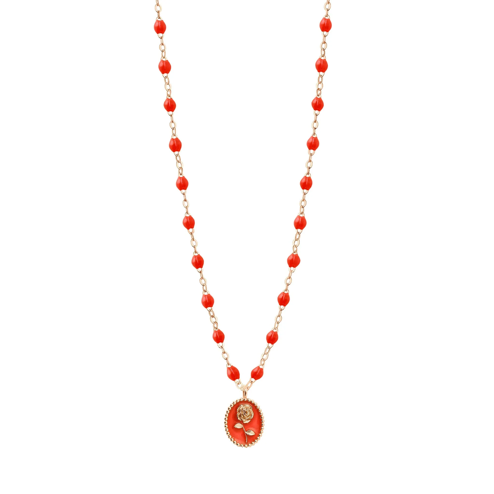 Coral Rose Necklace, Rose Gold, 16.5"