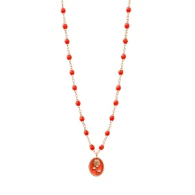 Coral Rose Necklace, Rose Gold, 16.5"