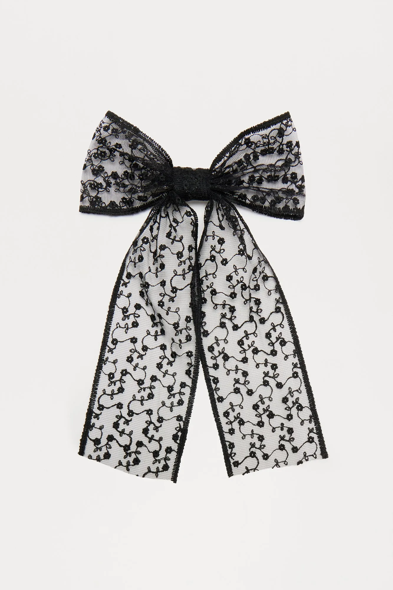 Cottage Garden Hair Bow - Black