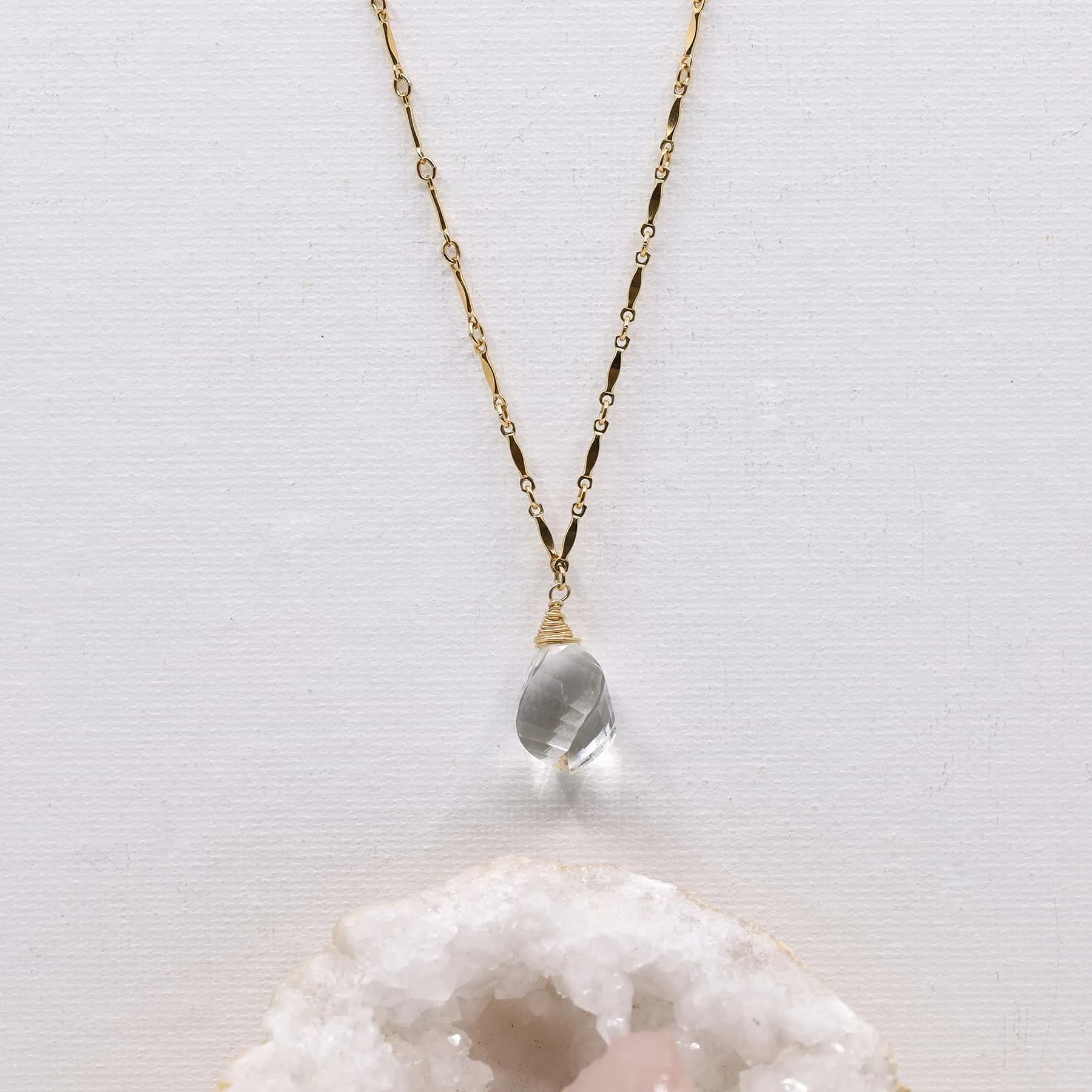 Croft - Quartz Crystal Pendant Gold Necklace