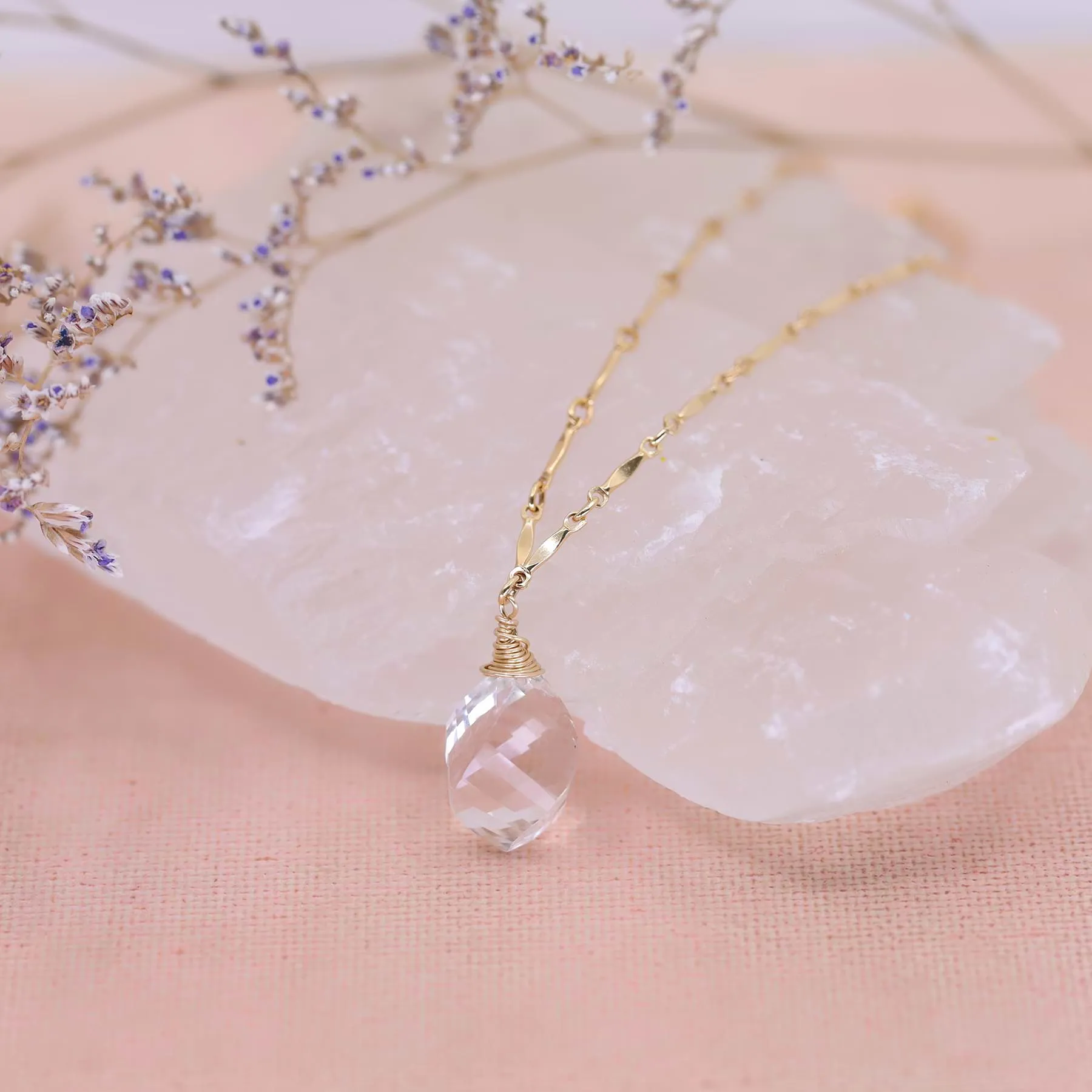 Croft - Quartz Crystal Pendant Gold Necklace