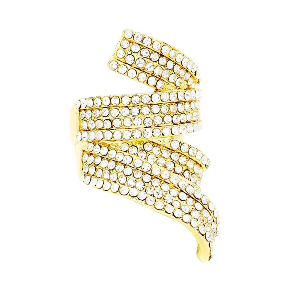 Crystal Pave Stretch Ring