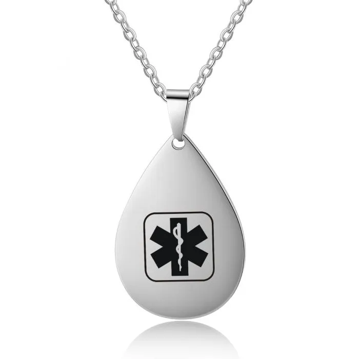 Custom Medical ID Necklace- Medical Alert Necklace For Men & Women