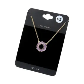 CZ Embellished Open Circle Pendant Necklace