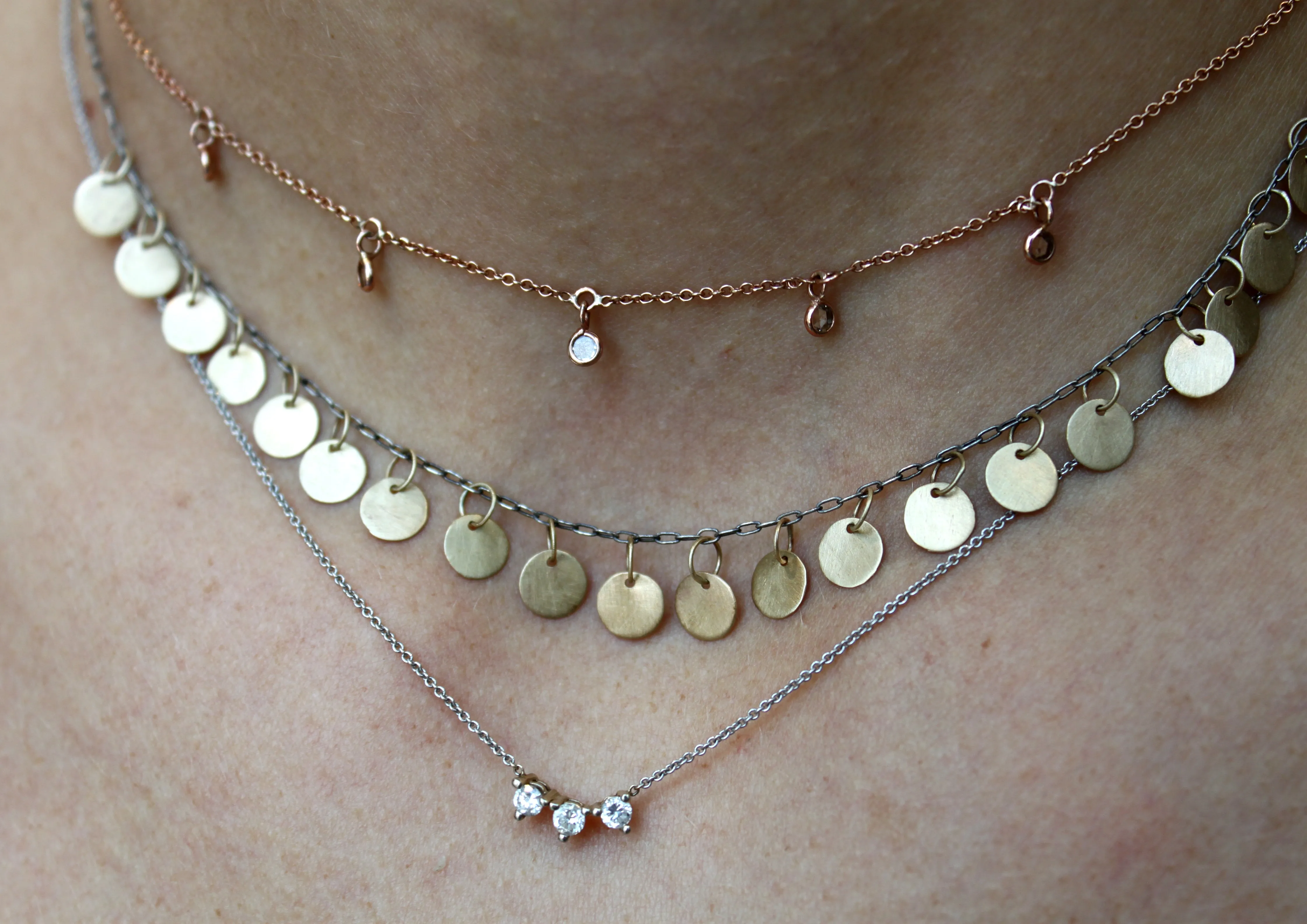 Dainty Rose Gold Diamond Necklace