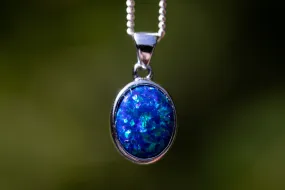 Dark Blue Opal Pendant for Ashes