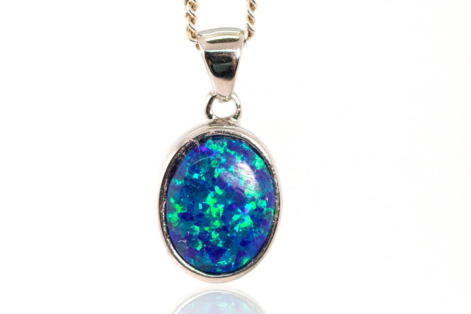 Dark Blue Opal Pendant for Ashes