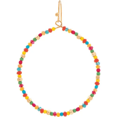 Dark Multicolor Beaded Round Earring