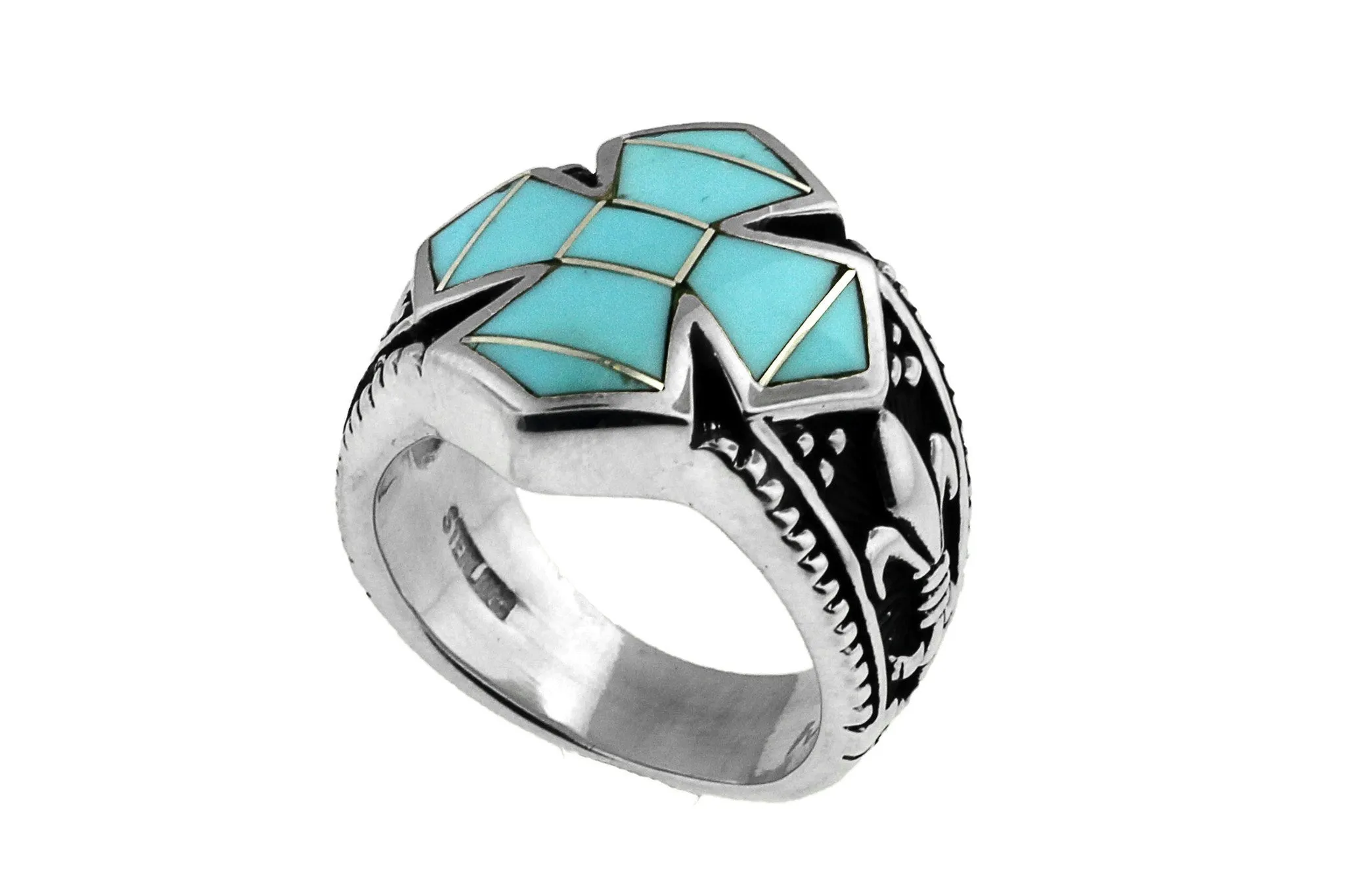 David Rosales Turquoise Cross Ring