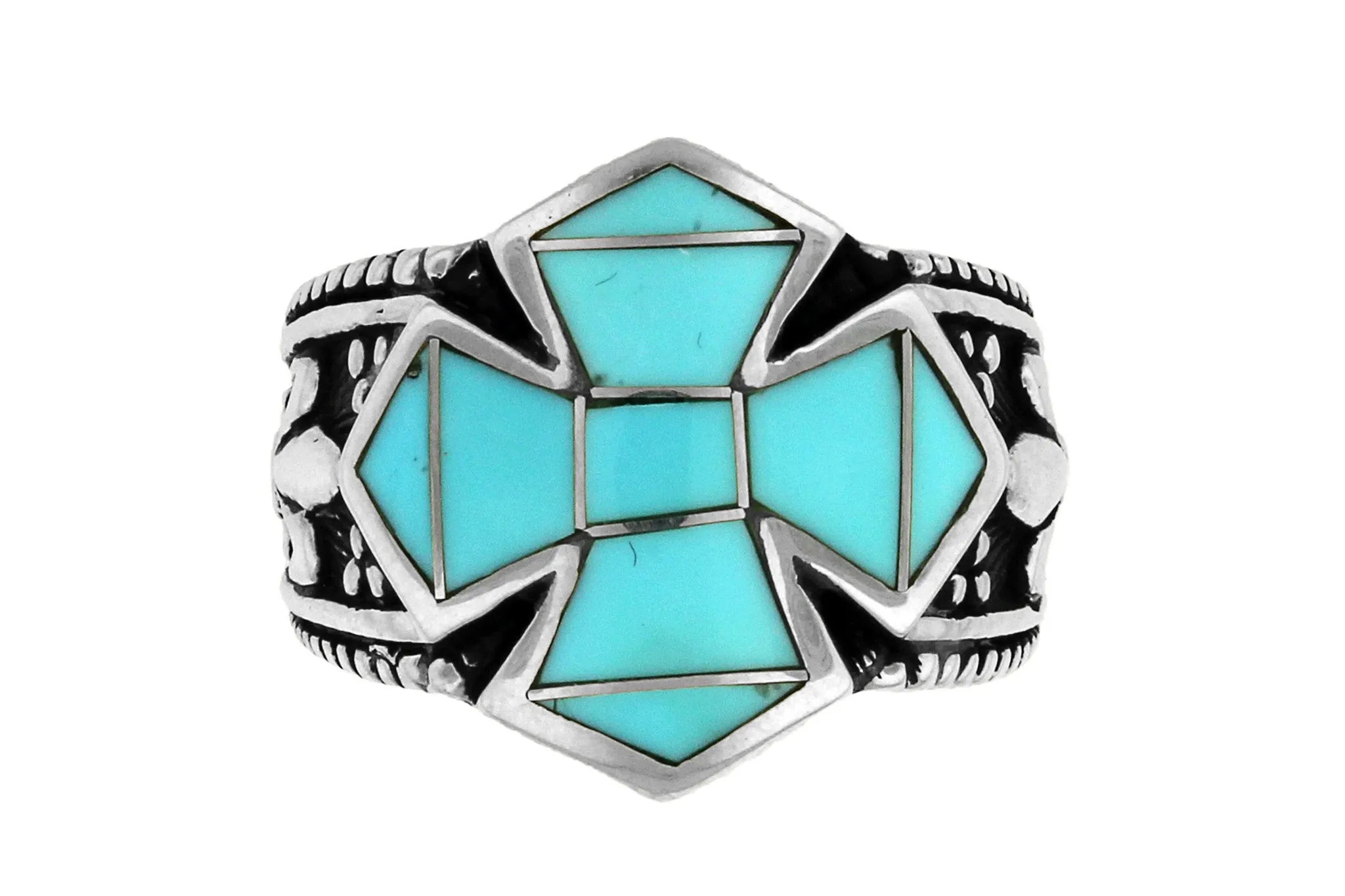 David Rosales Turquoise Cross Ring