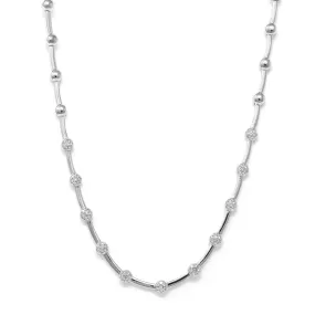 Diamond Beaded Necklace in 18K White Gold