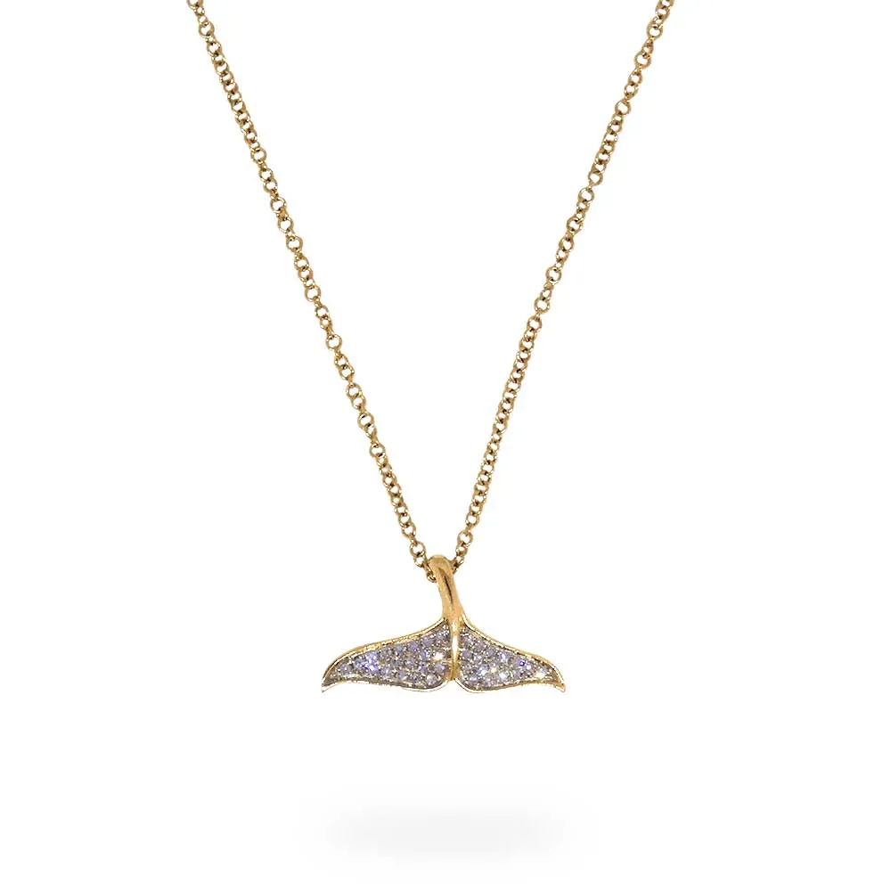 Diamonds Whale Tail Pendant