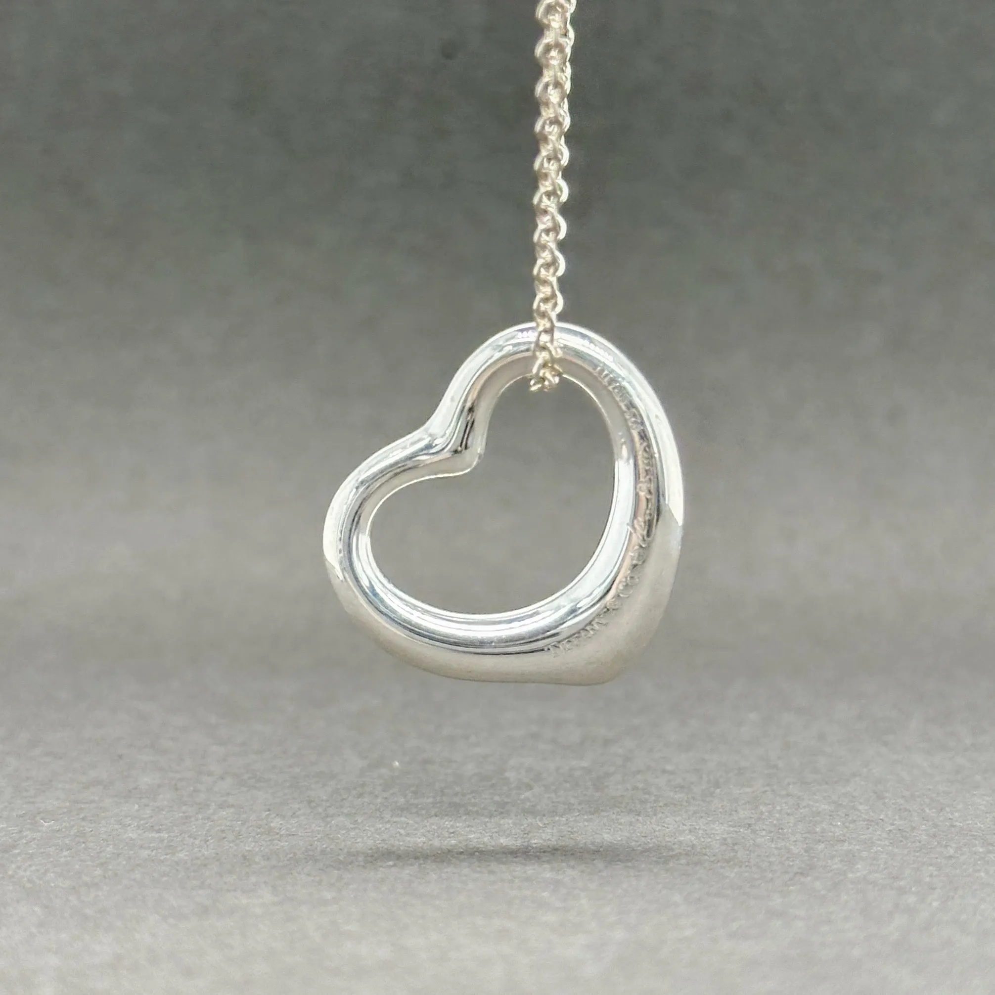 Estate Tiffany & Co. SS Elsa Peretti 22mm Open Heart Pendant