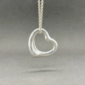 Estate Tiffany & Co. SS Elsa Peretti 22mm Open Heart Pendant