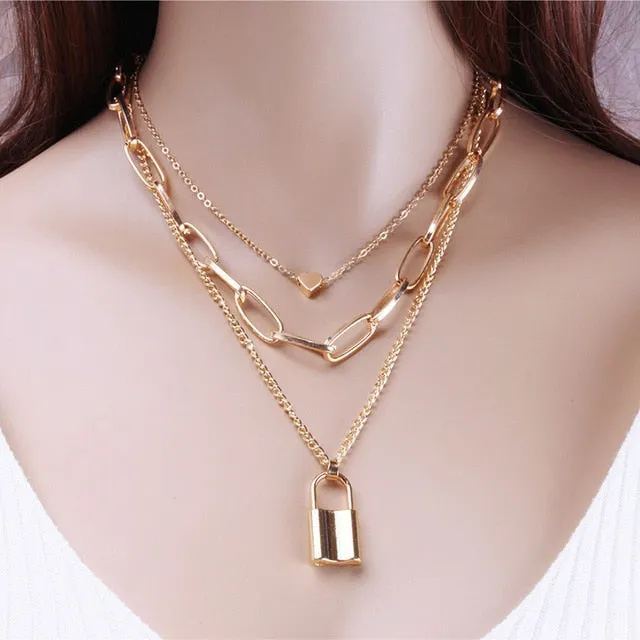 Fashion Gold Silver Chain Pearl Necklace For Women Pearl Metal Pendants Necklaces