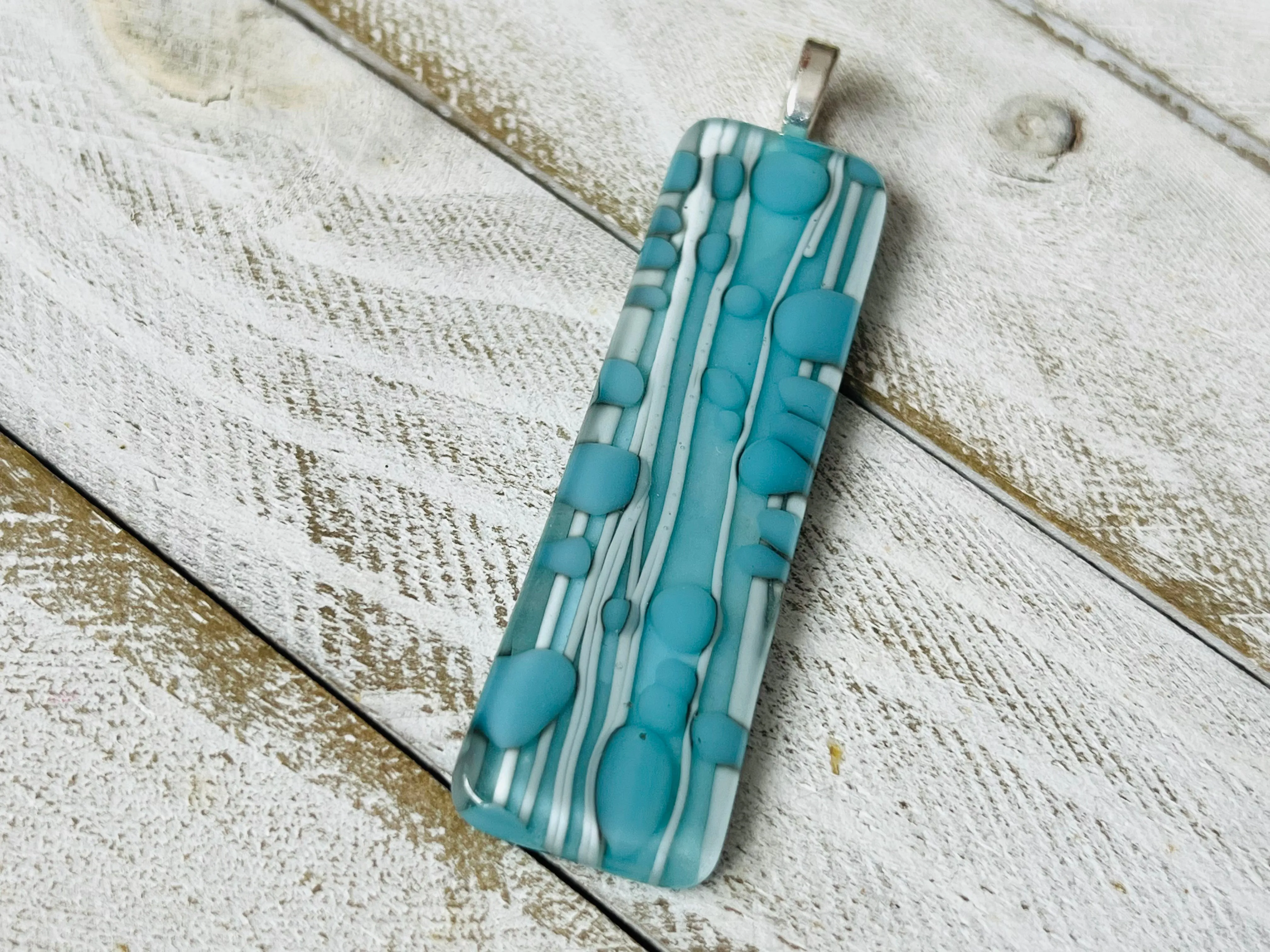 Fused Glass Pendant~Blues