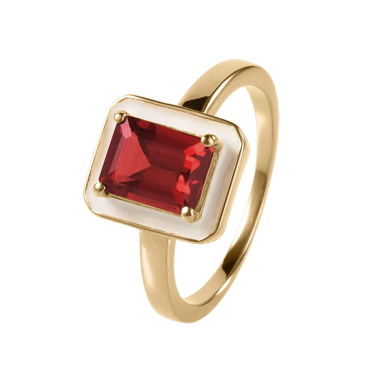 Garnet Deco Ring