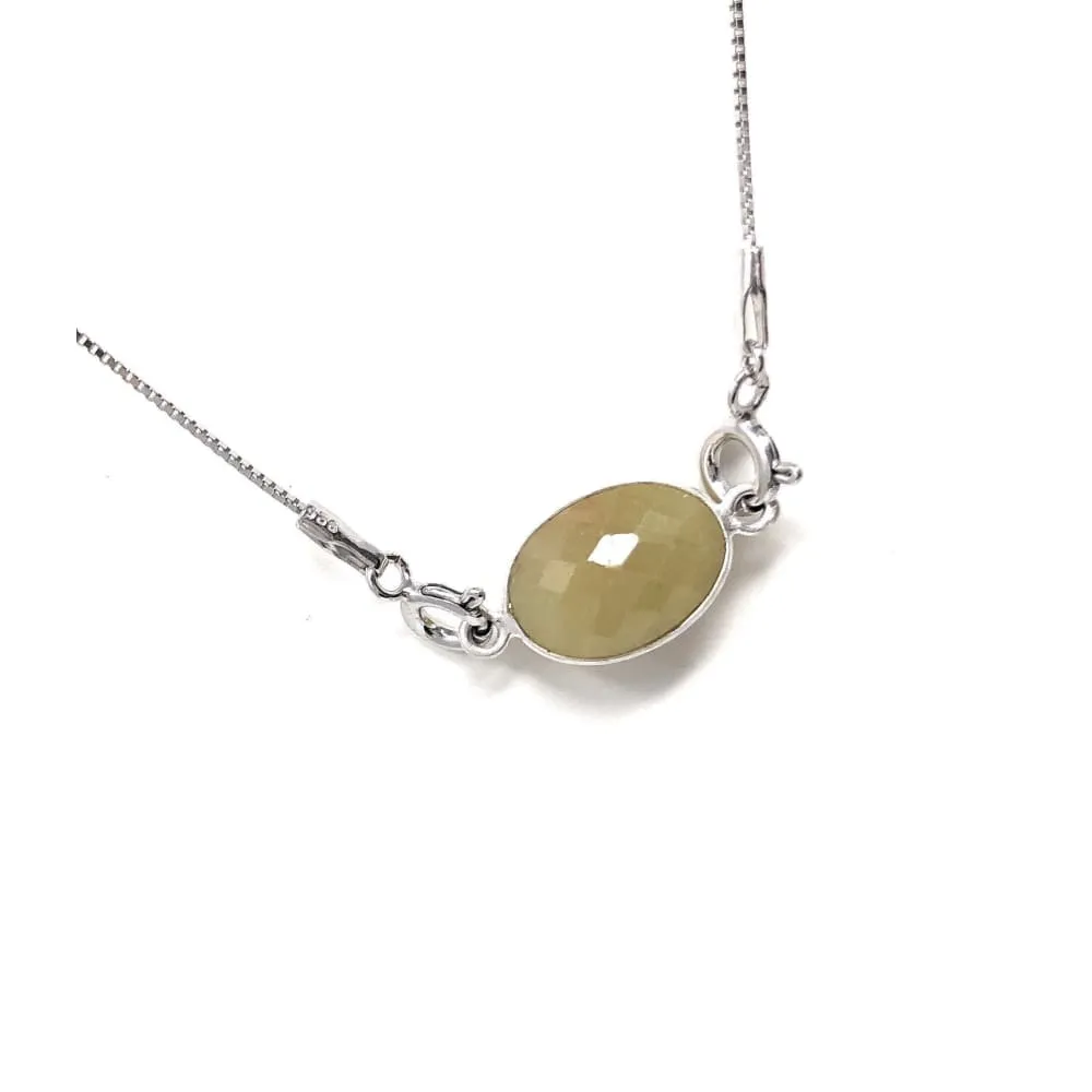 Gemstone Necklace, Layering Necklace, Minimalist Jewelry, Sterling