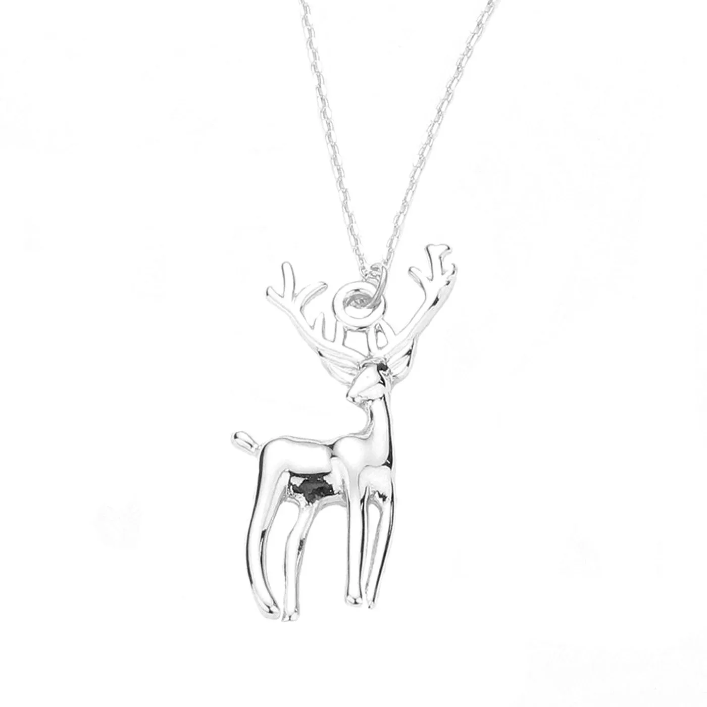 Gold Dipped Reindeer Pendant Necklace