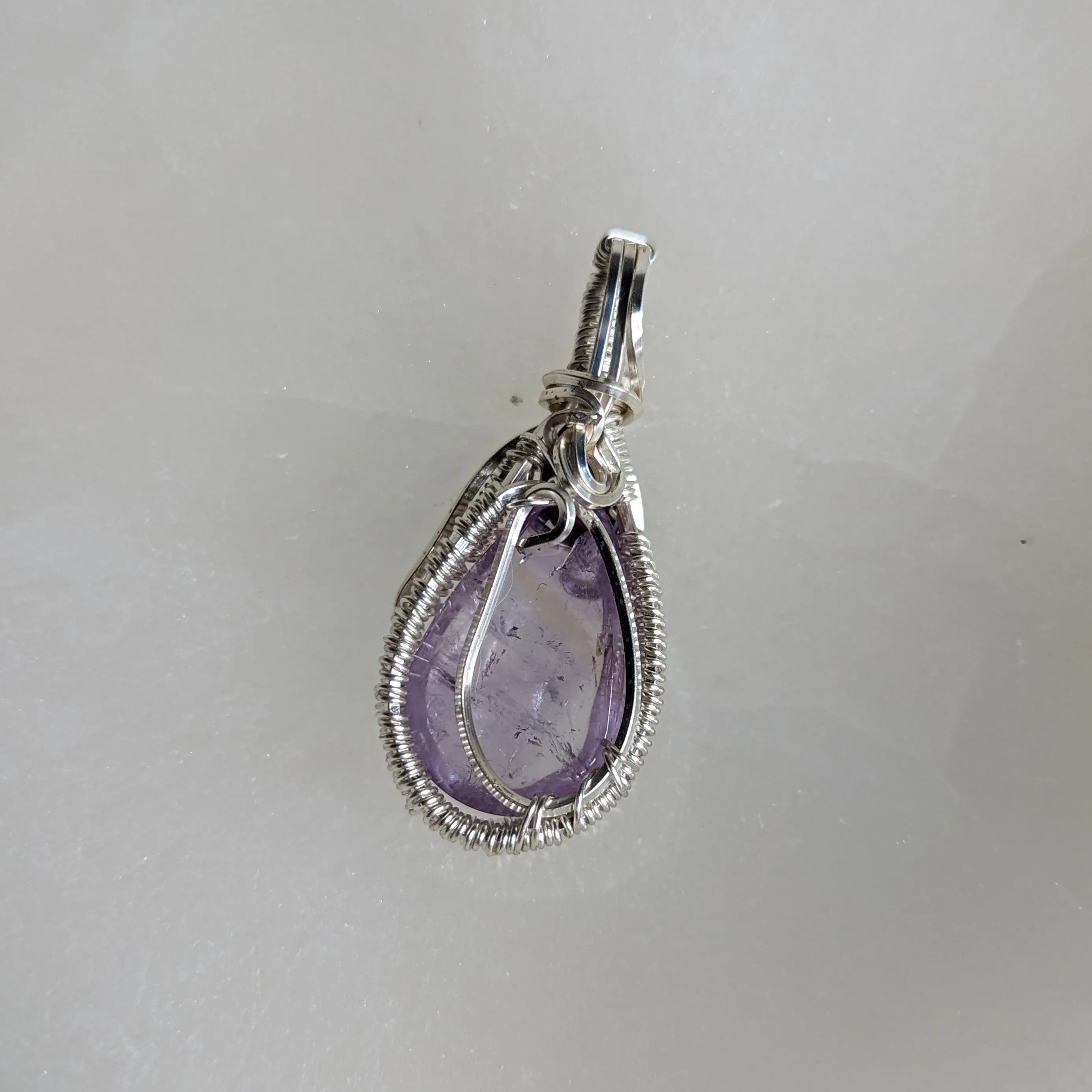 Gorgeous Dainty Wire Wrapped Ametrine and Garnet Pendant