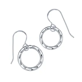 Hammered Open Circle Dangle Earrings