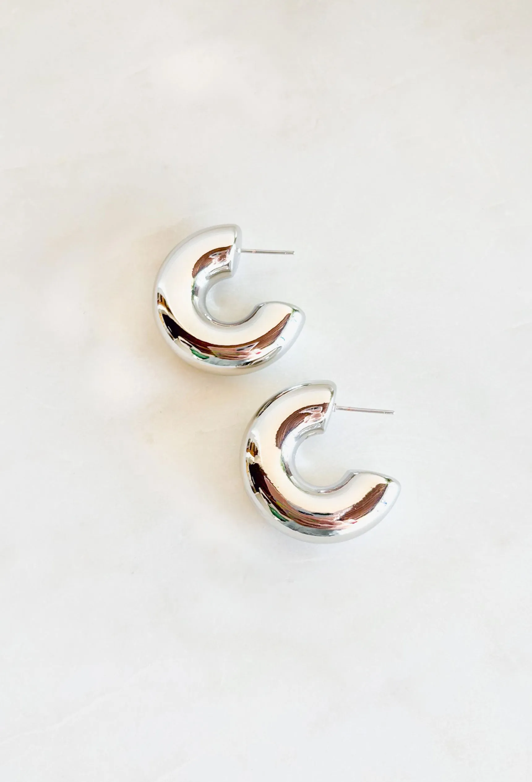 Hattie Hoop Earrings in Silver