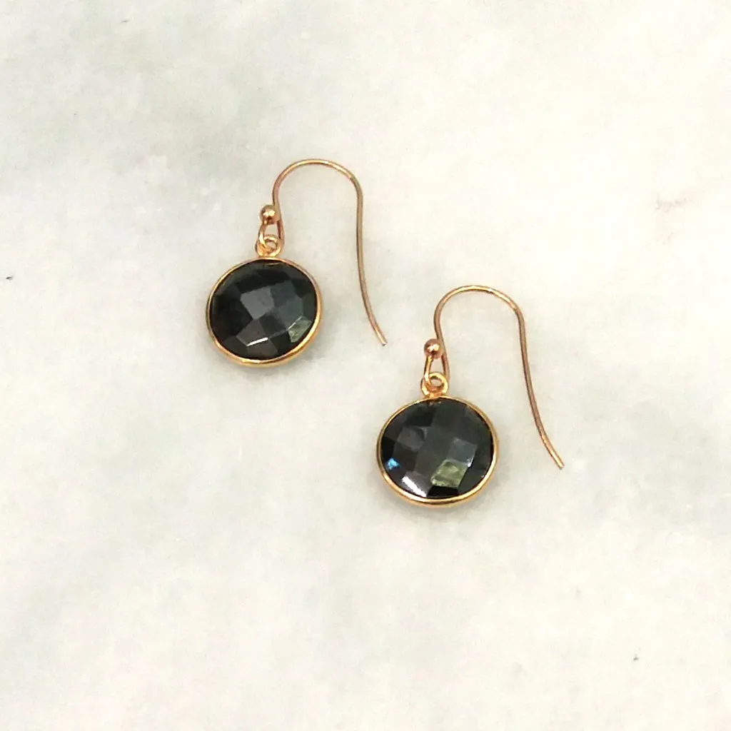 Hematite Single Drop Hook Earrings