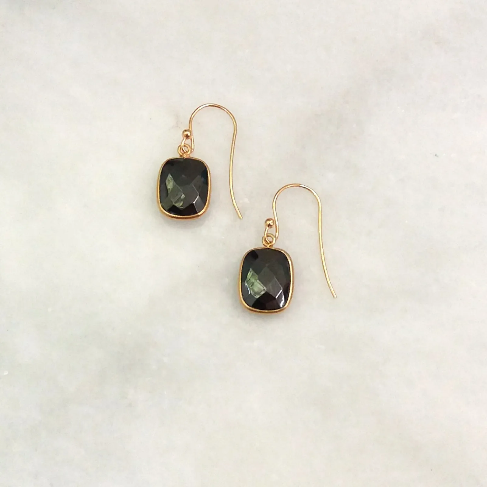 Hematite Single Drop Hook Earrings