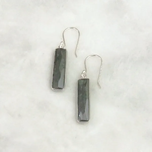 Hematite Single Drop Hook Earrings