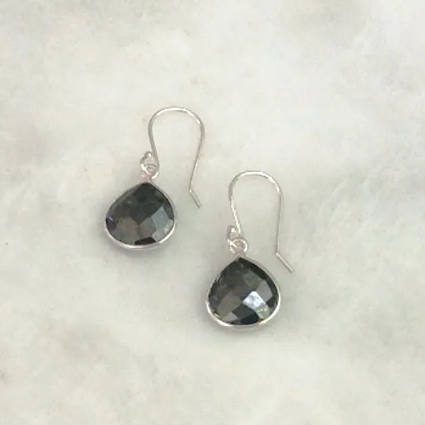 Hematite Single Drop Hook Earrings