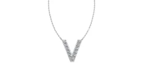 Initial V Diamond Pendant 14K Gold DIP022