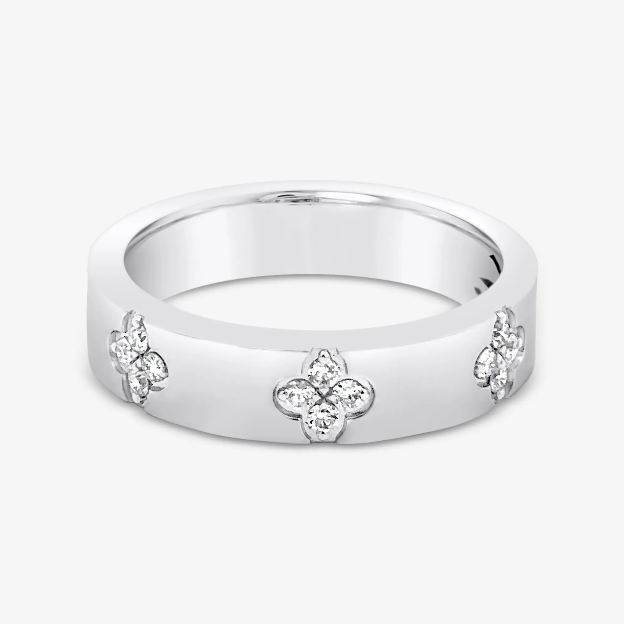 Inlay Diamond Floral Ring