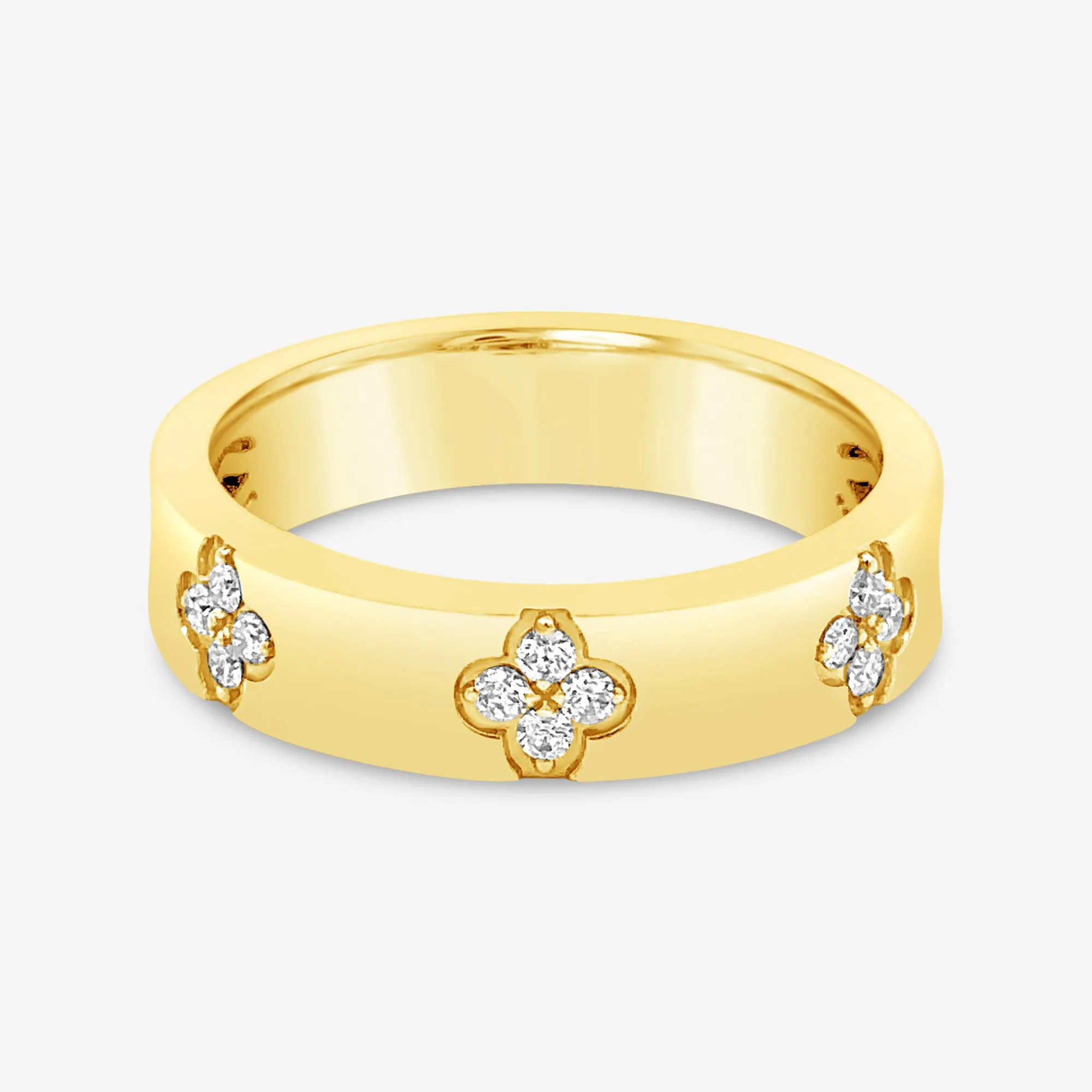 Inlay Diamond Floral Ring