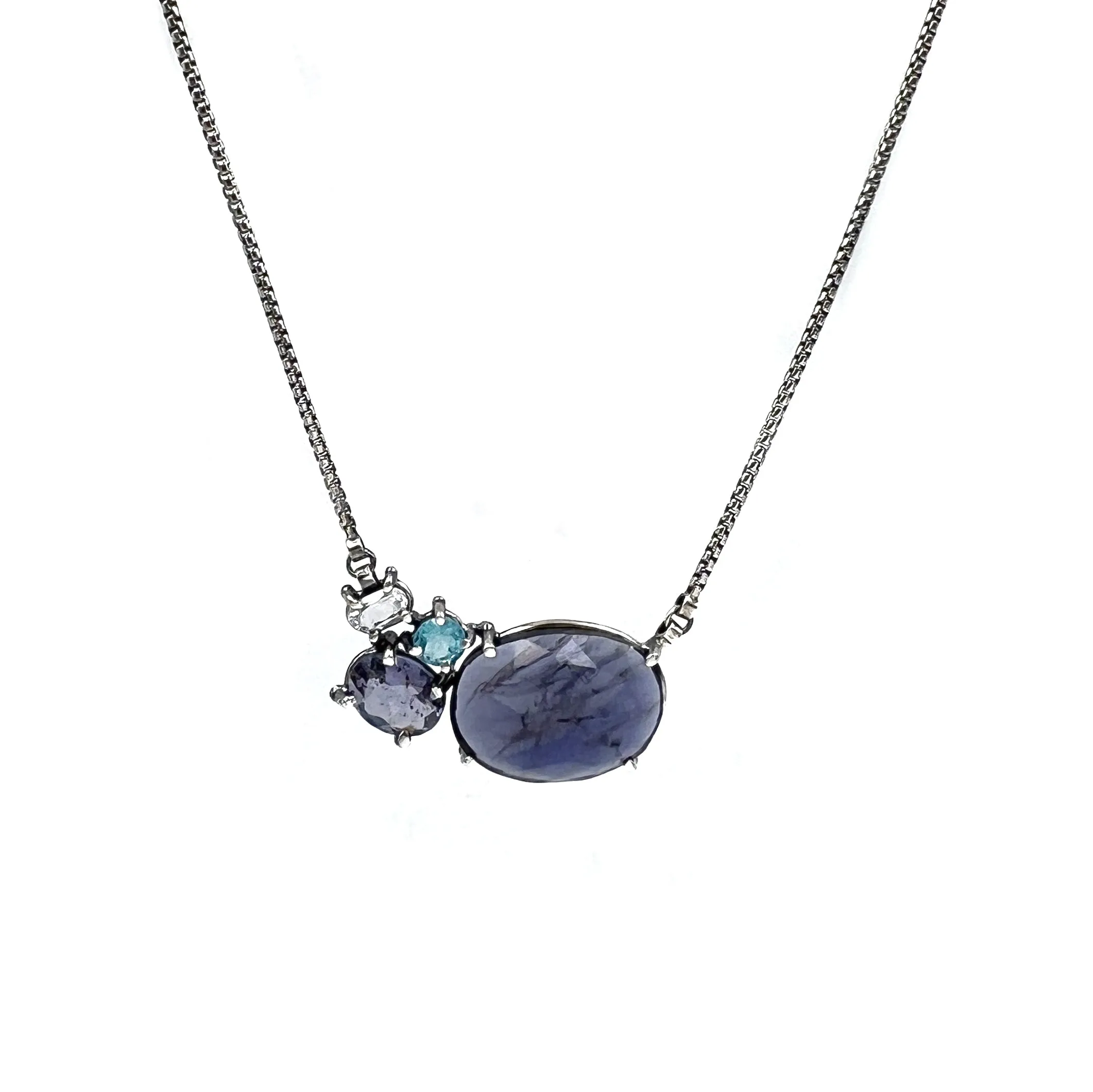 Iolite Cluster Necklace