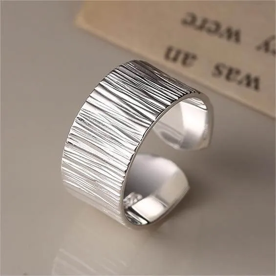 Irregular Textured Punk Vintage Plain Ring