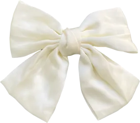 Ivory Handmade Satin Oversized Bow Hair Clip One Size