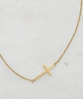 Kayla Cross Necklace - Gold