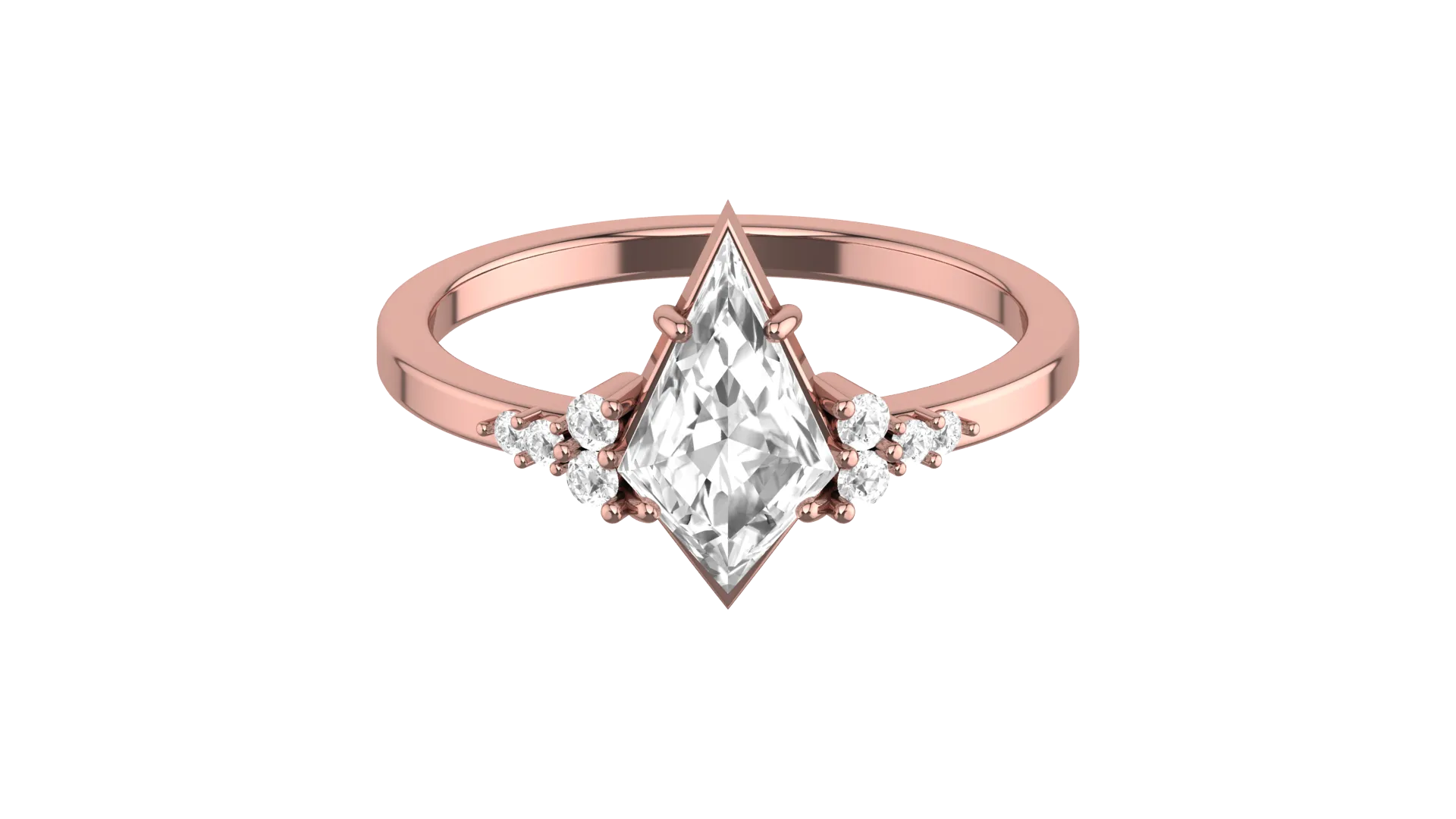 Kite cut Moissanite engagement ring