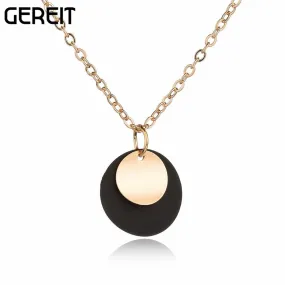 Korean Fashion Double Round Necklace Antique Pendant Jewelry