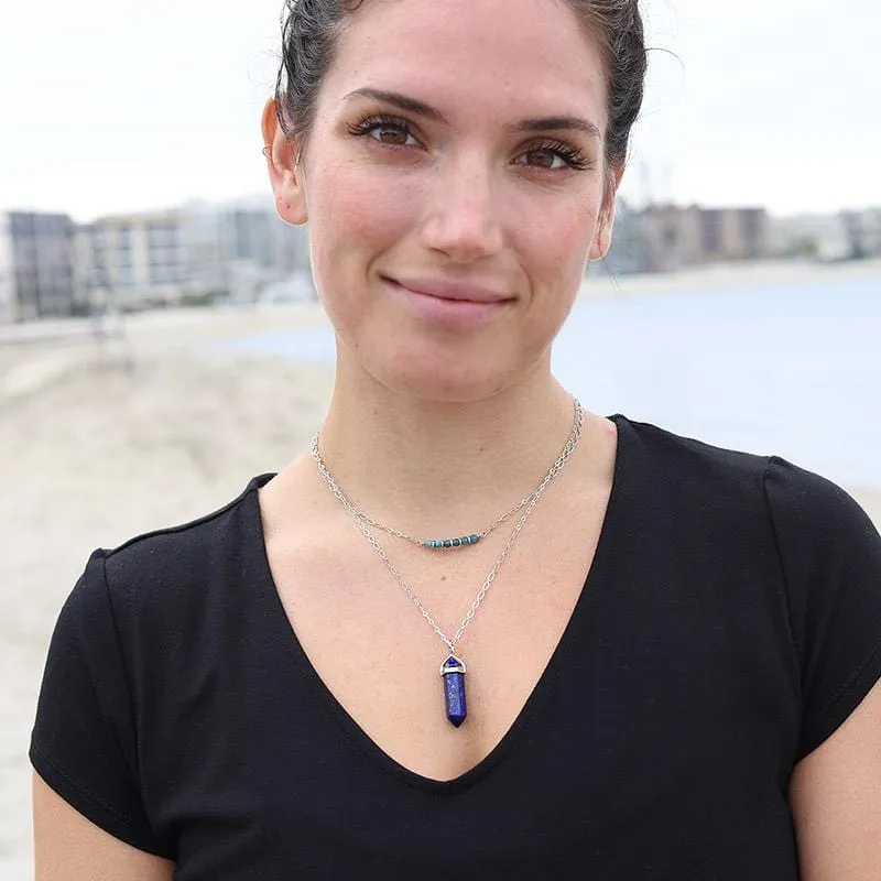 Lapis lazuli Pendant Chain Necklace