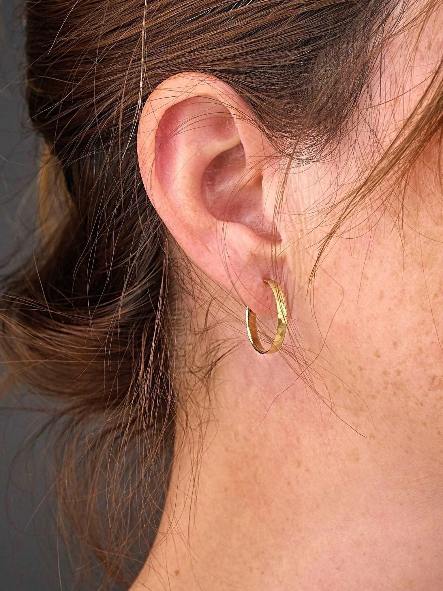 Lara Hammered Hoop Earrings