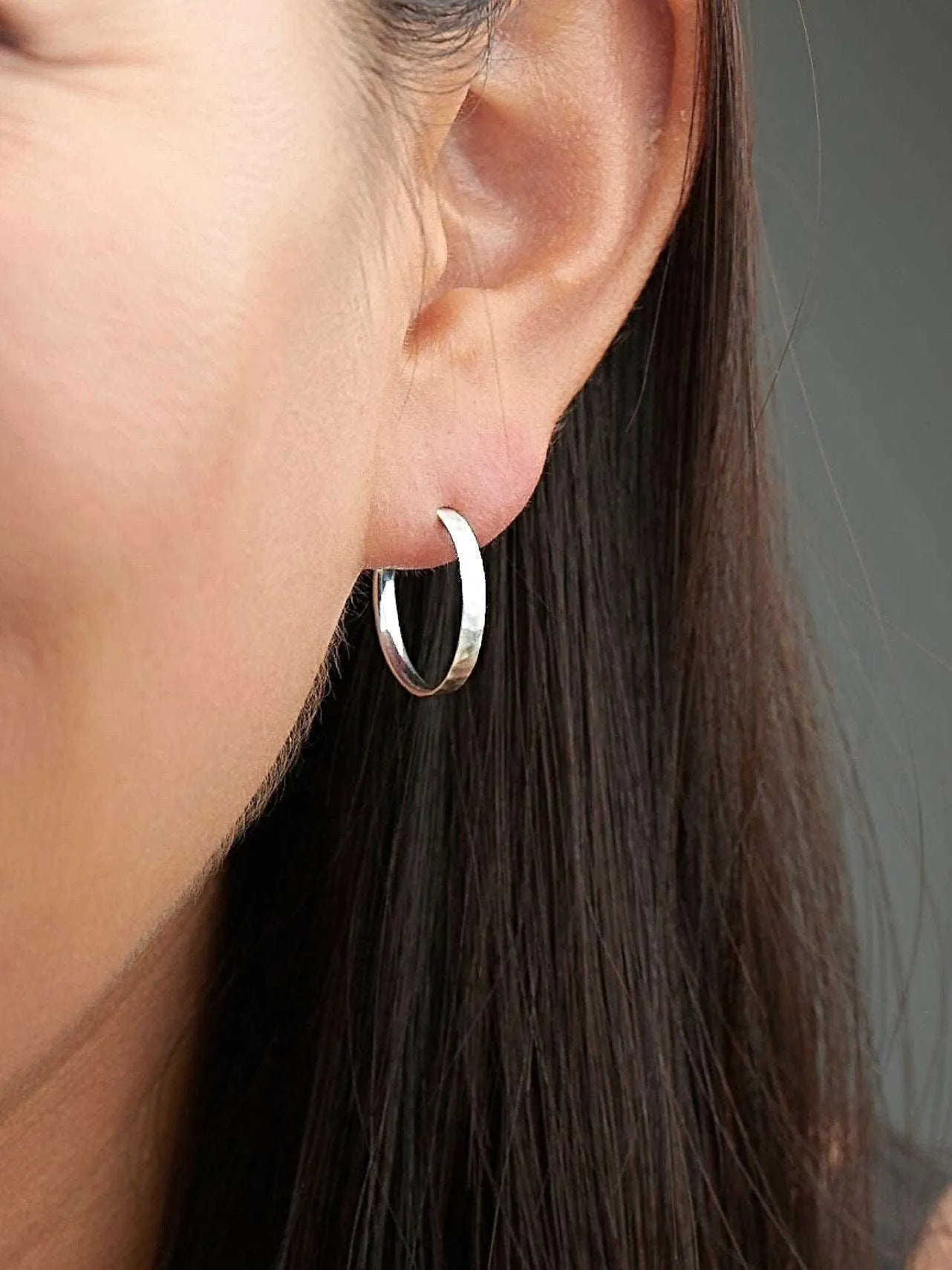 Lara Hammered Hoop Earrings