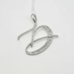 Letter D Diamond Pendant 14K