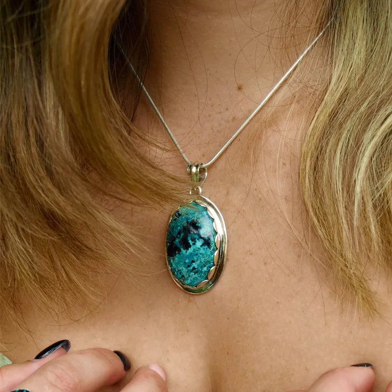 Liberty Shattuckite Oval Bohemian Pendant