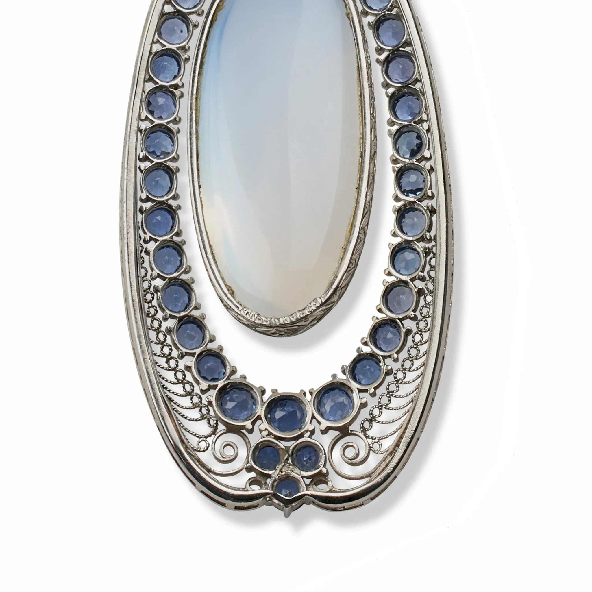 Louis  Comfort Tiffany Moonstone and Sapphire Pendant Necklace, Tiffany & Co.